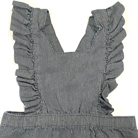 ~ TEA Baby 18-24 m Overalls/Dungarees Adjustable Stripe Blue Toddler Snaps 2 2yr - Picture 2 of 14